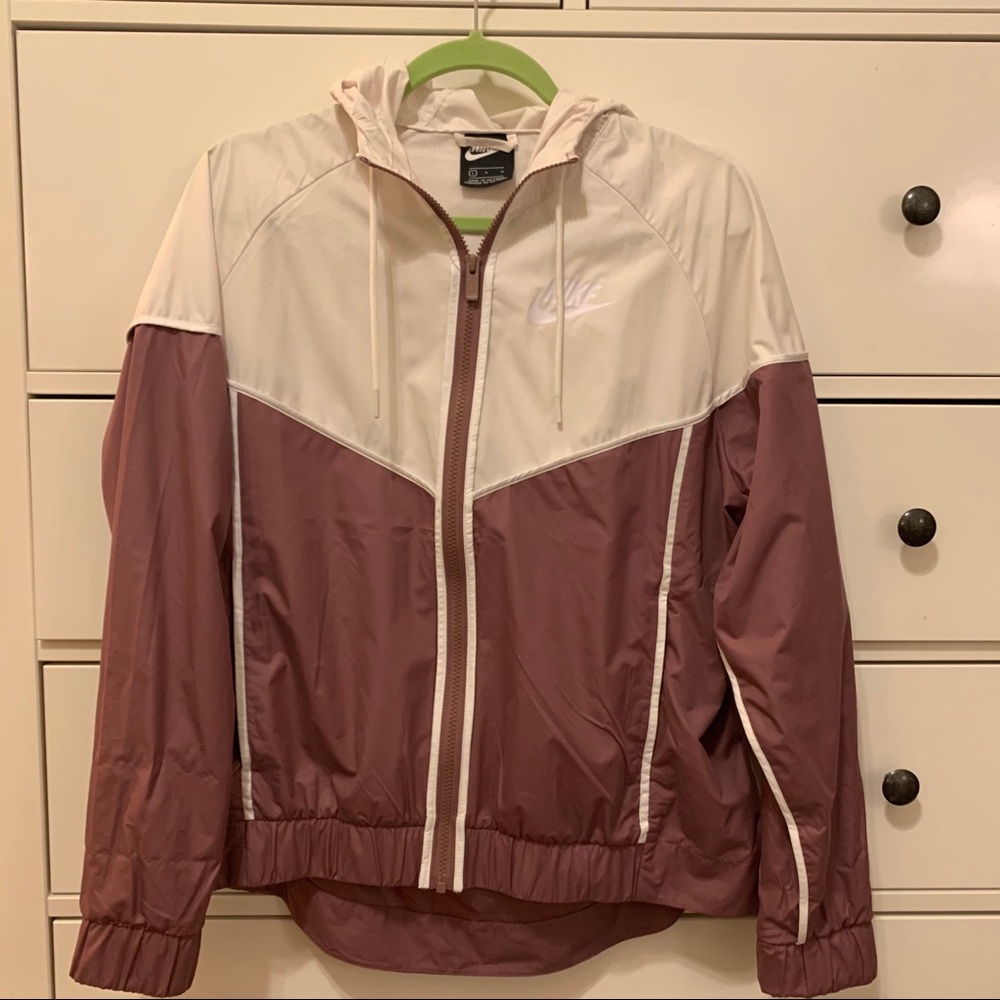 Nike Running Windbreaker/ Rain Jacket White/Mauve